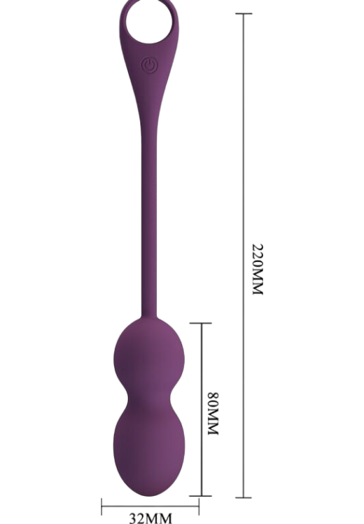 Kegel μπάλες από σιλικόνη σε μοβ χρώμα, μήκους 22 εκ. και μέγιστης διαμέτρου 3,2 εκ.