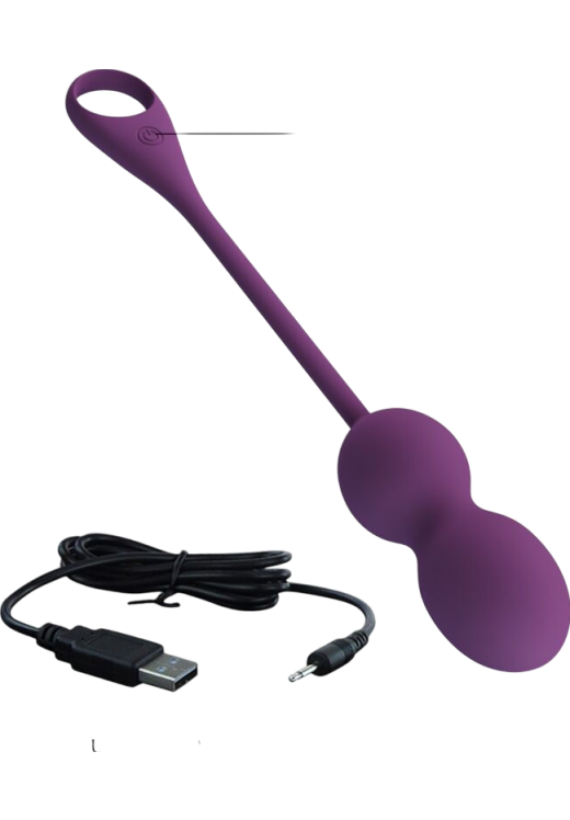 Kegel μπάλες από σιλικόνη σε μοβ χρώμα, μήκους 22 εκ. και μέγιστης διαμέτρου 3,2 εκ.