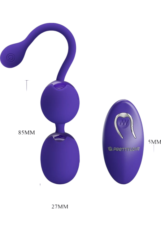 Kegel μπάλες από σιλικόνη σε μοβ χρώμα, μήκους 8,5 εκ. και μέγιστης διαμέτρου 2,7 εκ.