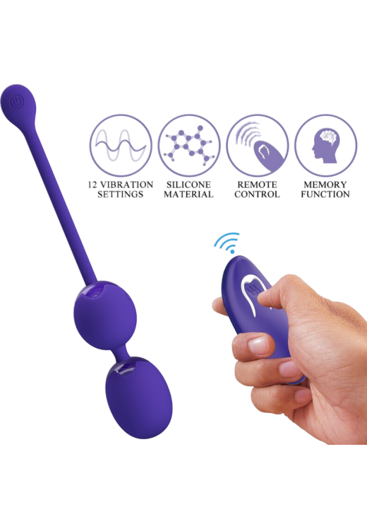 Kegel μπάλες από σιλικόνη σε μοβ χρώμα, μήκους 8,5 εκ. και μέγιστης διαμέτρου 2,7 εκ.