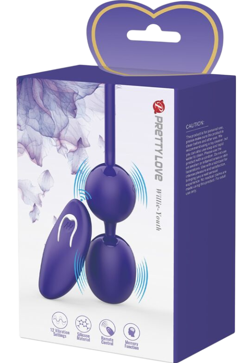 Kegel μπάλες από σιλικόνη σε μοβ χρώμα, μήκους 8,5 εκ. και μέγιστης διαμέτρου 2,7 εκ.