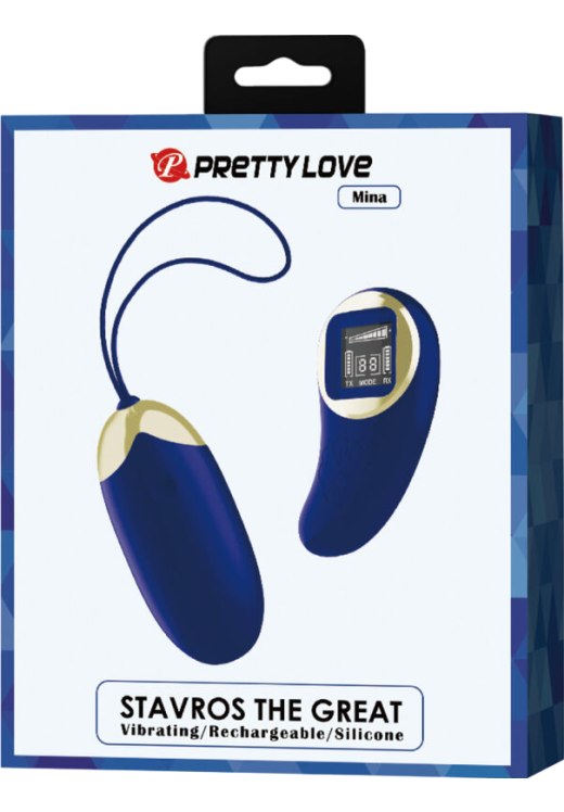 Τηλεχειριζόμενο αυγό από σιλικόνη σε μπλέ χρώμα, μήκους 7,5 εκ. και μέγιστης διαμέτρου 3,3 εκ. με τηλεχειριζόμενο χειρισμό