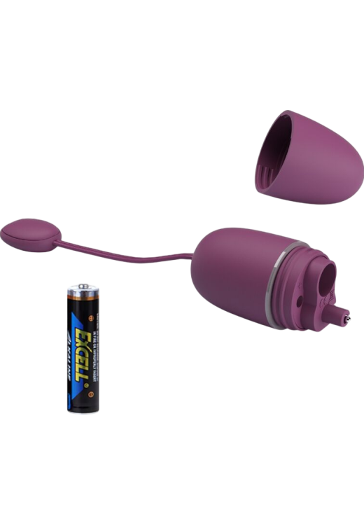 Τηλεχειριζόμενο αυγό από σιλικόνη σε λιλά χρώμα, μήκους 18 εκ. και μέγιστης διαμέτρου 3 εκ.