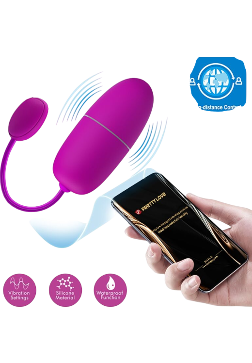 Δονούμενο αυγό από σιλικόνη σε μοβ χρώμα, μήκους 18 εκ. και μέγιστης διαμέτρου 3 εκ.