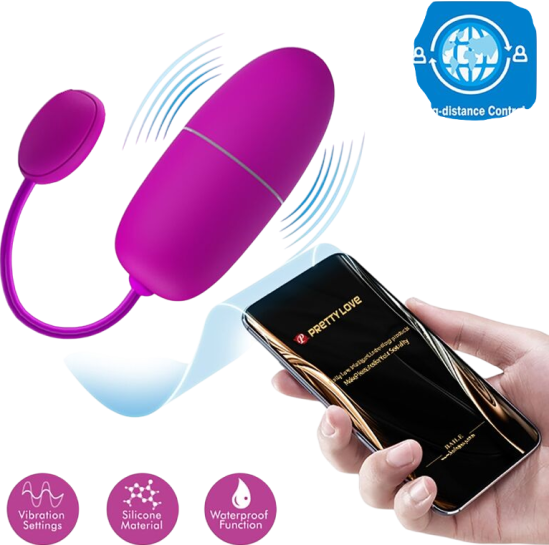 Δονούμενο αυγό από σιλικόνη σε μοβ χρώμα, μήκους 18 εκ. και μέγιστης διαμέτρου 3 εκ.