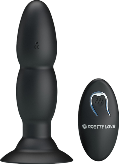 Δονούμενη σφήνα από σιλικόνη σε μαύρο χρώμα, μήκους 13,5 εκ. και μέγιστης διαμέτρου 3,5 εκ. με τηλεχειριζόμενο χειρισμό