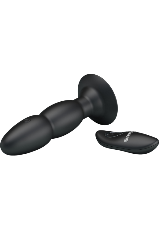 Δονούμενη σφήνα από σιλικόνη σε μαύρο χρώμα, μήκους 13,5 εκ. και μέγιστης διαμέτρου 3,5 εκ. με τηλεχειριζόμενο χειρισμό