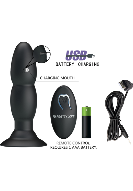 Δονούμενη σφήνα από σιλικόνη σε μαύρο χρώμα, μήκους 13,5 εκ. και μέγιστης διαμέτρου 3,5 εκ. με τηλεχειριζόμενο χειρισμό