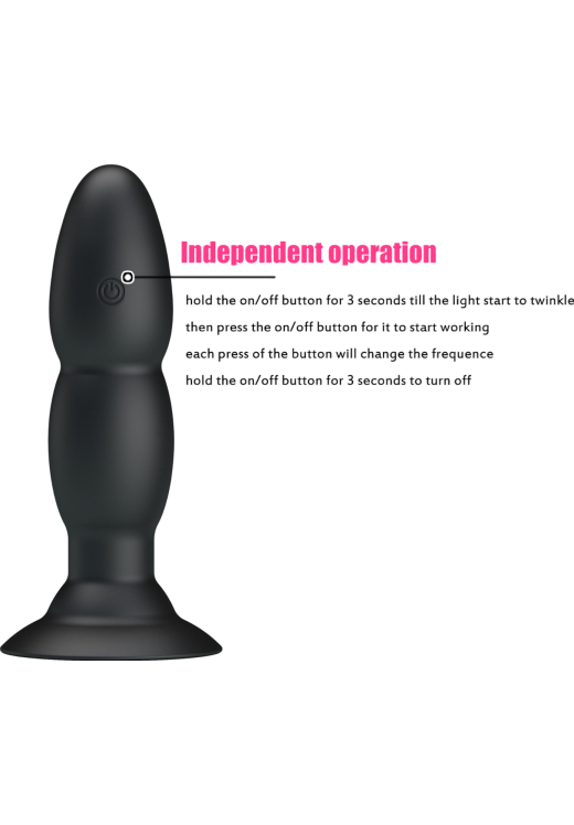 Δονούμενη σφήνα από σιλικόνη σε μαύρο χρώμα, μήκους 13,5 εκ. και μέγιστης διαμέτρου 3,5 εκ. με τηλεχειριζόμενο χειρισμό