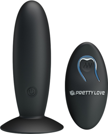 Δονούμενη σφήνα από σιλικόνη σε μαύρο χρώμα, μήκους 11 εκ. και μέγιστης διαμέτρου 3 εκ. με τηλεχειριζόμενο χειρισμό