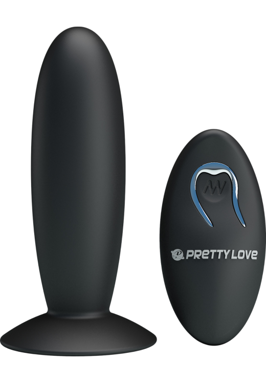 Δονούμενη σφήνα από σιλικόνη σε μαύρο χρώμα, μήκους 11 εκ. και μέγιστης διαμέτρου 3 εκ. με τηλεχειριζόμενο χειρισμό