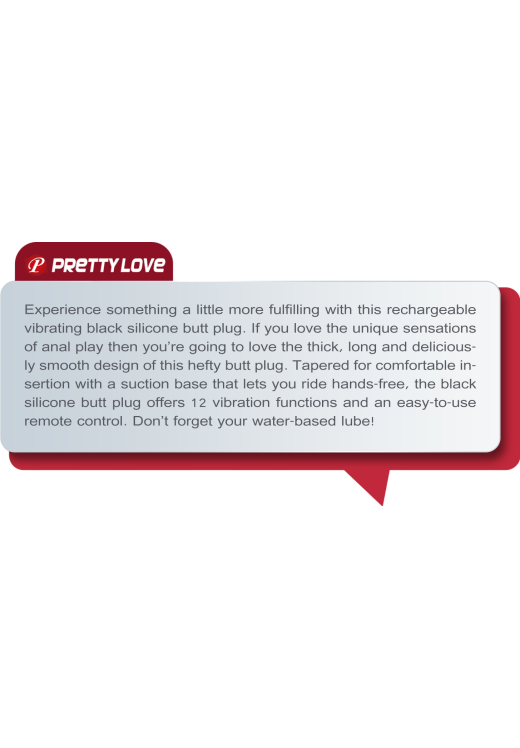 Δονούμενη σφήνα από σιλικόνη σε μαύρο χρώμα, μήκους 11 εκ. και μέγιστης διαμέτρου 3 εκ. με τηλεχειριζόμενο χειρισμό