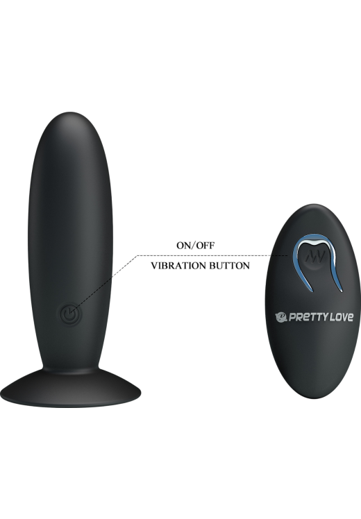 Δονούμενη σφήνα από σιλικόνη σε μαύρο χρώμα, μήκους 11 εκ. και μέγιστης διαμέτρου 3 εκ. με τηλεχειριζόμενο χειρισμό