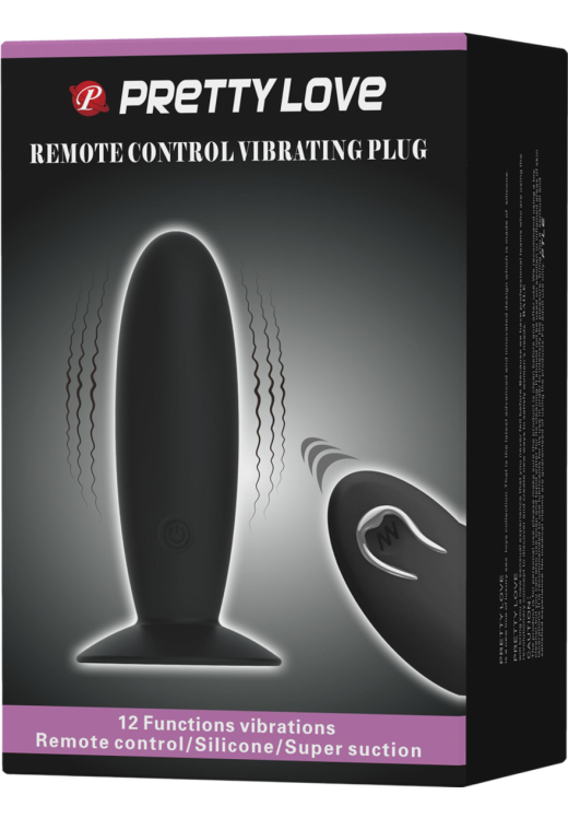 Δονούμενη σφήνα από σιλικόνη σε μαύρο χρώμα, μήκους 11 εκ. και μέγιστης διαμέτρου 3 εκ. με τηλεχειριζόμενο χειρισμό