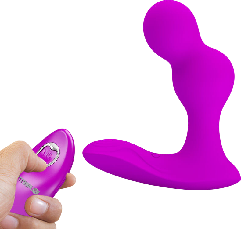 Πρωκτικός δονητής από σιλικόνη σε μοβ χρώμα, μήκους 10,3 εκ. και μέγιστης διαμέτρου 8,6 εκ. με τηλεχειριζόμενο χειρισμό