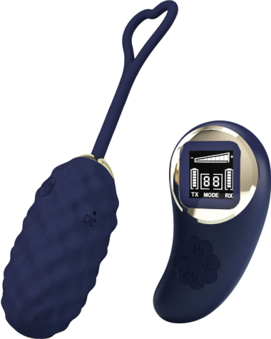 Τηλεχειριζόμενο αυγό από σιλικόνη σε μπλέ χρώμα, μήκους 7,1 εκ. και μέγιστης διαμέτρου 3 εκ. με τηλεχειριζόμενο χειρισμό