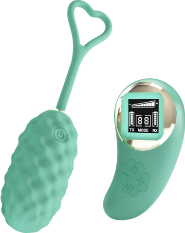 Τηλεχειριζόμενο αυγό από σιλικόνη σε πράσινο χρώμα, μήκους 7,1 εκ. και μέγιστης διαμέτρου 3 εκ. με τηλεχειριζόμενο χειρισμό