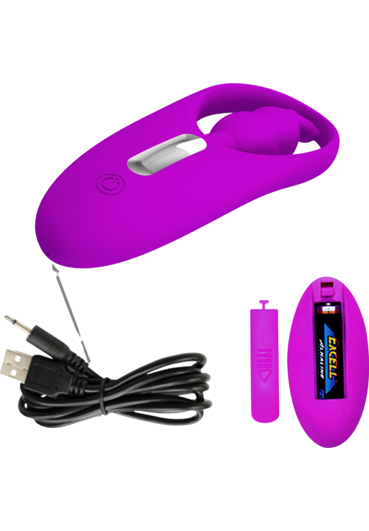 Κλειτοριδικός δονητής από σιλικόνη σε μοβ χρώμα, μήκους 10,8 εκ. και μέγιστης διαμέτρου 4 εκ. με τηλεχειριζόμενο χειρισμό