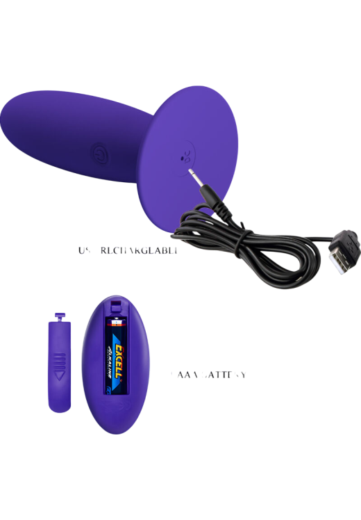 Δονούμενη σφήνα από σιλικόνη σε μοβ χρώμα, μήκους 11 εκ. και μέγιστης διαμέτρου 5,5 εκ.