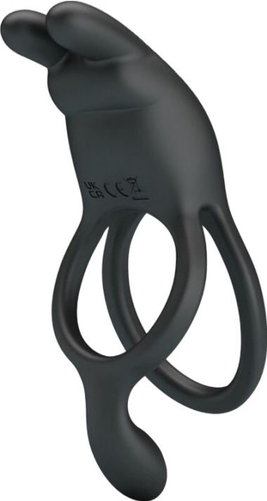 Δονούμενο δαχτυλίδι από σιλικόνη σε μαύρο χρώμα, μήκους 12,1 εκ. και μέγιστης διαμέτρου 4,5 εκ.