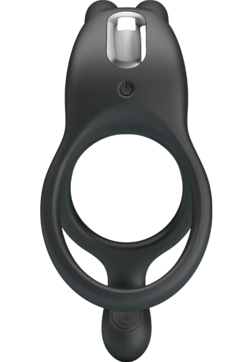 Δονούμενο δαχτυλίδι από σιλικόνη σε μαύρο χρώμα, μήκους 12,1 εκ. και μέγιστης διαμέτρου 4,5 εκ.