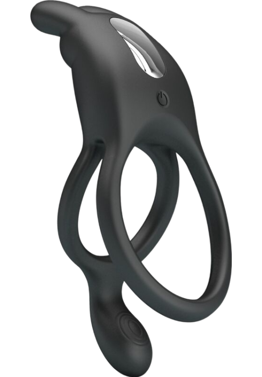 Δονούμενο δαχτυλίδι από σιλικόνη σε μαύρο χρώμα, μήκους 12,1 εκ. και μέγιστης διαμέτρου 4,5 εκ.