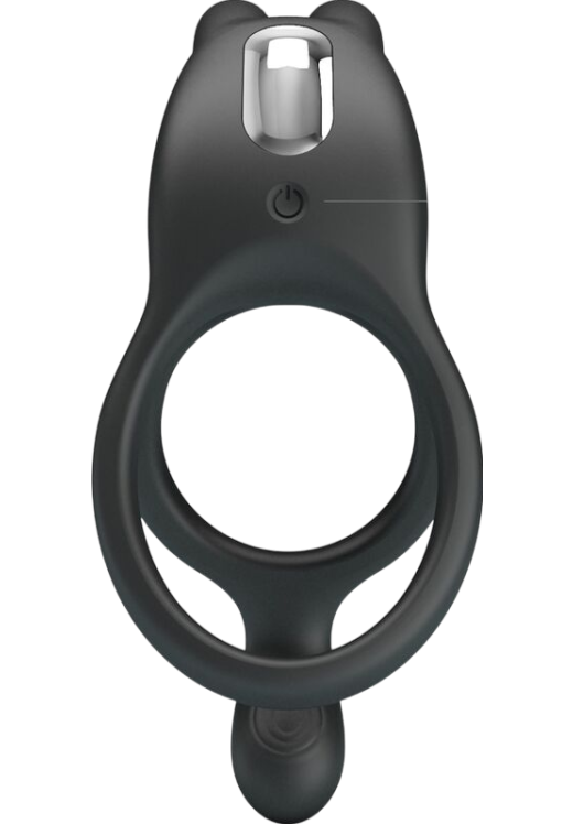 Δονούμενο δαχτυλίδι από σιλικόνη σε μαύρο χρώμα, μήκους 12,1 εκ. και μέγιστης διαμέτρου 4,5 εκ.