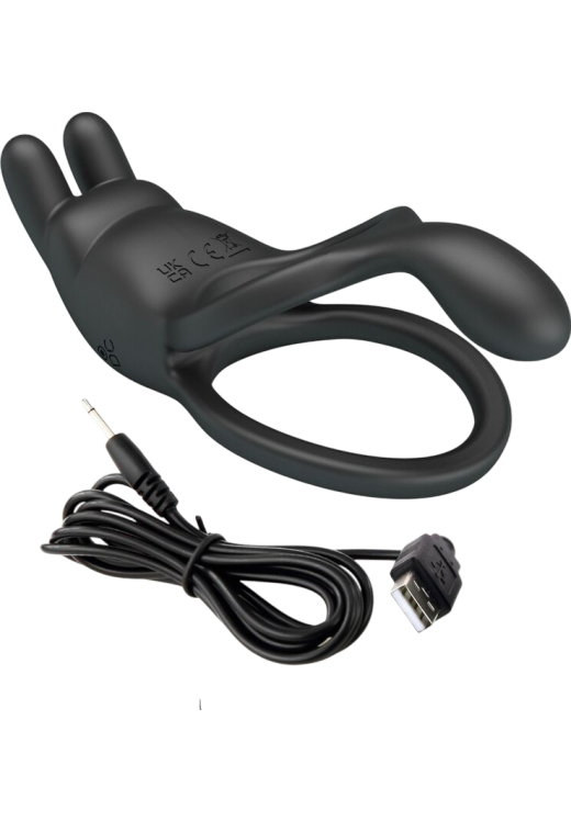 Δονούμενο δαχτυλίδι από σιλικόνη σε μαύρο χρώμα, μήκους 12,1 εκ. και μέγιστης διαμέτρου 4,5 εκ.