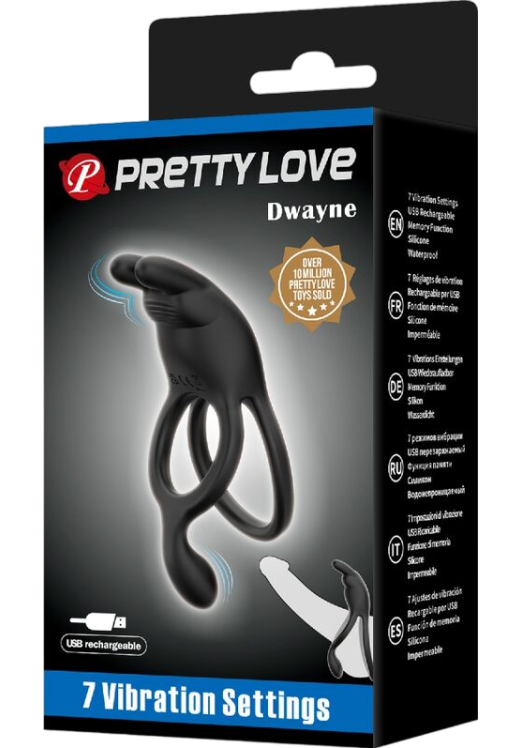 Δονούμενο δαχτυλίδι από σιλικόνη σε μαύρο χρώμα, μήκους 12,1 εκ. και μέγιστης διαμέτρου 4,5 εκ.