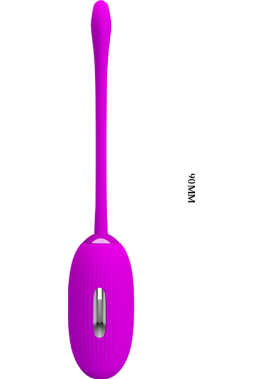 Τηλεχειριζόμενο αυγό από σιλικόνη σε μοβ χρώμα, μήκους 19 εκ. και μέγιστης διαμέτρου 3,2 εκ. με τηλεχειριζόμενο χειρισμό