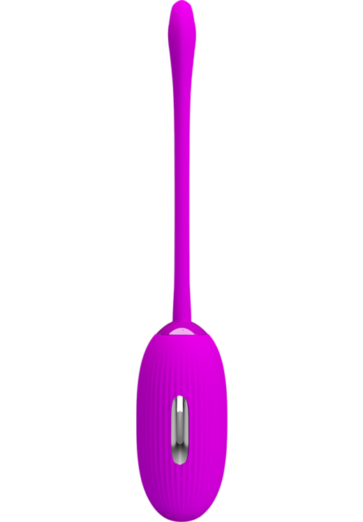 Τηλεχειριζόμενο αυγό από σιλικόνη σε μοβ χρώμα, μήκους 19 εκ. και μέγιστης διαμέτρου 3,2 εκ. με τηλεχειριζόμενο χειρισμό