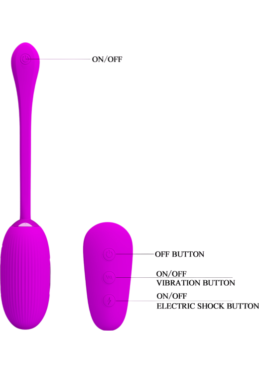 Τηλεχειριζόμενο αυγό από σιλικόνη σε μοβ χρώμα, μήκους 19 εκ. και μέγιστης διαμέτρου 3,2 εκ. με τηλεχειριζόμενο χειρισμό