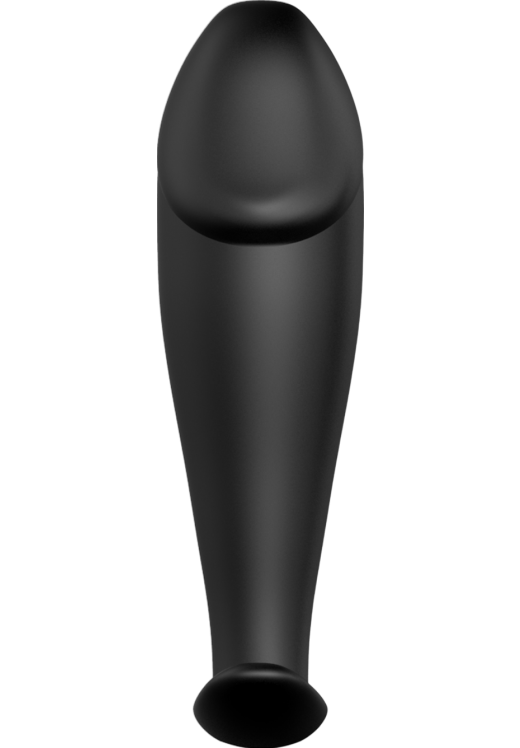 Δονούμενη σφήνα από σιλικόνη σε μαύρο χρώμα, μήκους 10 εκ. και μέγιστης διαμέτρου 3 εκ. με ενσύρματο κοντρόλ