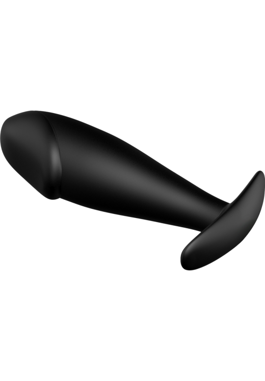 Δονούμενη σφήνα από σιλικόνη σε μαύρο χρώμα, μήκους 10 εκ. και μέγιστης διαμέτρου 3 εκ. με ενσύρματο κοντρόλ