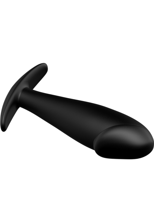 Δονούμενη σφήνα από σιλικόνη σε μαύρο χρώμα, μήκους 10 εκ. και μέγιστης διαμέτρου 3 εκ. με ενσύρματο κοντρόλ