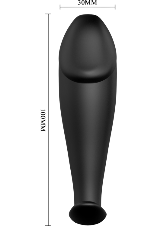 Δονούμενη σφήνα από σιλικόνη σε μαύρο χρώμα, μήκους 10 εκ. και μέγιστης διαμέτρου 3 εκ. με ενσύρματο κοντρόλ