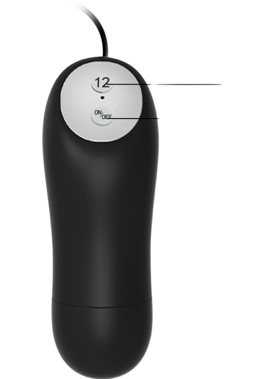 Δονούμενη σφήνα από σιλικόνη σε μαύρο χρώμα, μήκους 10 εκ. και μέγιστης διαμέτρου 3 εκ. με ενσύρματο κοντρόλ