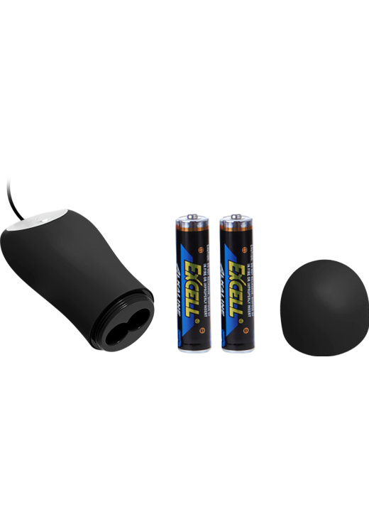 Δονούμενη σφήνα από σιλικόνη σε μαύρο χρώμα, μήκους 10 εκ. και μέγιστης διαμέτρου 3 εκ. με ενσύρματο κοντρόλ