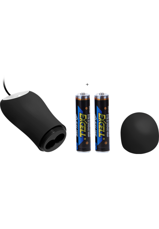 Δονούμενη σφήνα από σιλικόνη σε μαύρο χρώμα, μήκους 11,7 εκ. και μέγιστης διαμέτρου 2,8 εκ. με ενσύρματο κοντρόλ