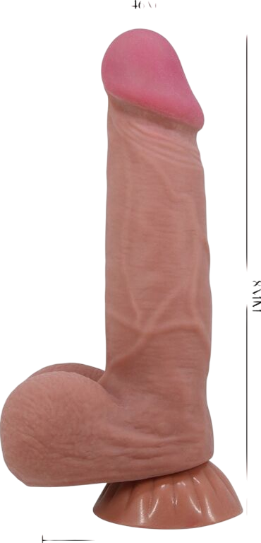 Ομοίωμα πέους από tpr σε καφέ χρώμα, μήκους 21,8 εκ. και μέγιστης διαμέτρου 4,6 εκ.