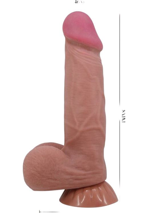 Ομοίωμα πέους από tpr σε καφέ χρώμα, μήκους 21,8 εκ. και μέγιστης διαμέτρου 4,6 εκ.