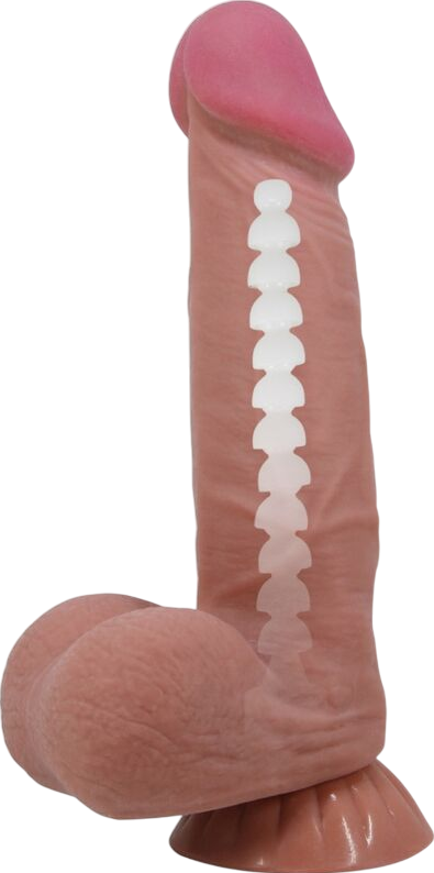 Ομοίωμα πέους από tpr σε καφέ χρώμα, μήκους 21,8 εκ. και μέγιστης διαμέτρου 4,6 εκ.