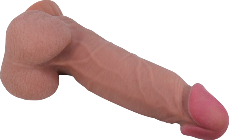 Ομοίωμα πέους από tpr σε καφέ χρώμα, μήκους 21,8 εκ. και μέγιστης διαμέτρου 4,6 εκ.