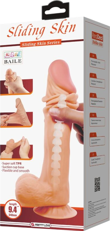 Ομοίωμα πέους από tpr σε φυσικό χρώμα, μήκους 24 εκ. και μέγιστης διαμέτρου 5 εκ.