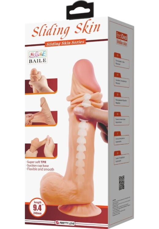 Ομοίωμα πέους από tpr σε φυσικό χρώμα, μήκους 24 εκ. και μέγιστης διαμέτρου 5 εκ.