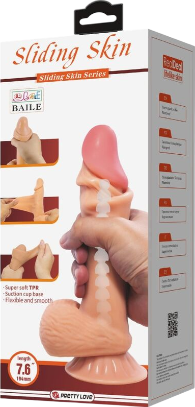 Ομοίωμα πέους από tpr σε φυσικό χρώμα, μήκους 19,4 εκ. και μέγιστης διαμέτρου 4,2 εκ.