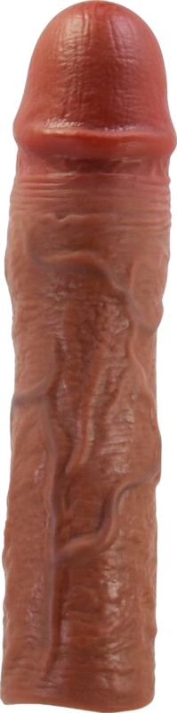 Προέκταση πέους από tpr σε καφέ χρώμα, μήκους 20,5 εκ. και μέγιστης διαμέτρου 4,4 εκ.