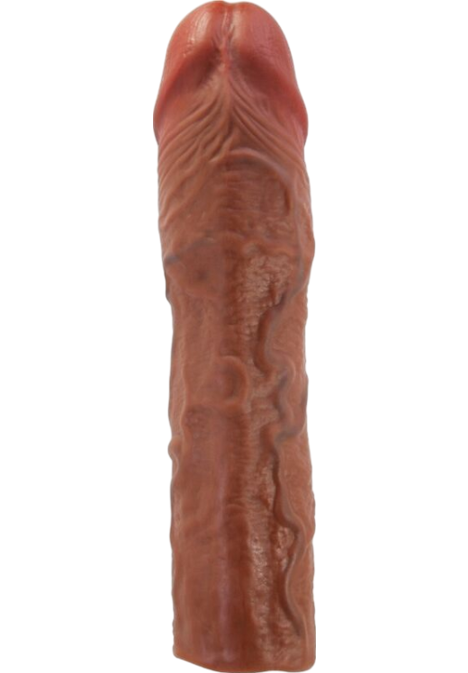 Προέκταση πέους από tpr σε καφέ χρώμα, μήκους 20,5 εκ. και μέγιστης διαμέτρου 4,4 εκ.