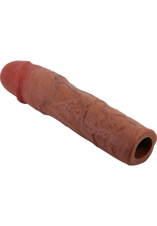 Προέκταση πέους από tpr σε καφέ χρώμα, μήκους 20,5 εκ. και μέγιστης διαμέτρου 4,4 εκ.