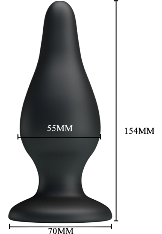 Πρωκτική σφήνα από σιλικόνη σε μοβ χρώμα, μήκους 15,4 εκ. και μέγιστης διαμέτρου 5,5 εκ.